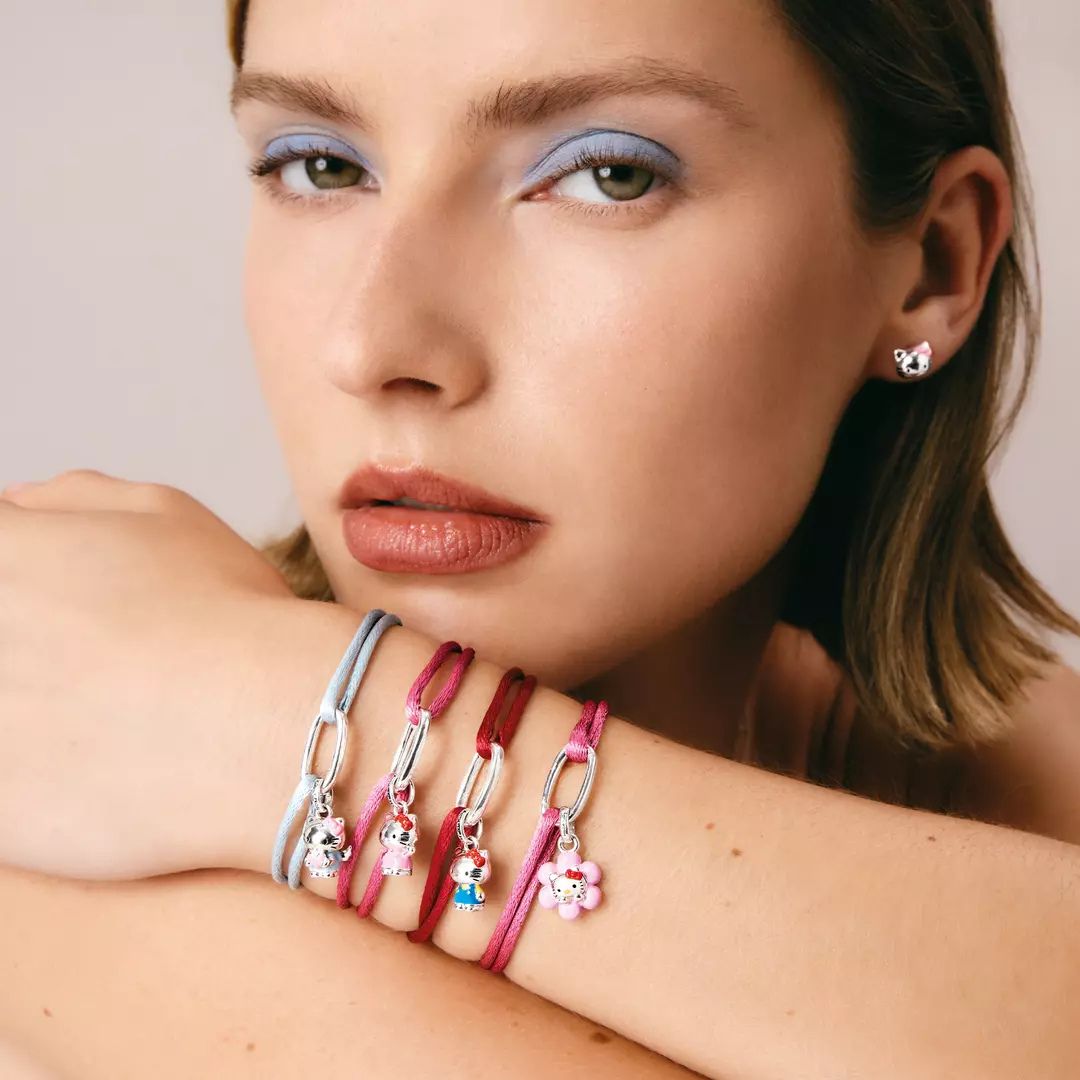 Thomas Sabo Hello Kitty Blue Textile Bracelet with Angel Charm