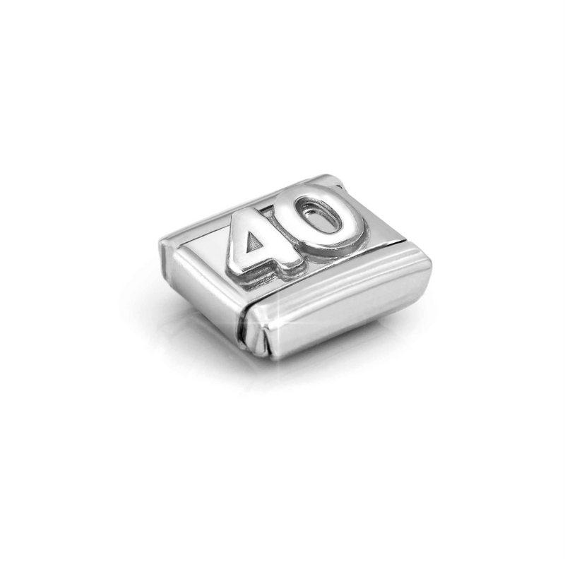 Nomination Number 40 Sterling Silver and Stainless Steel Composable Charm