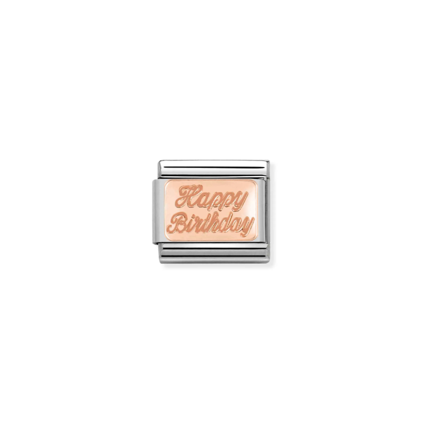 Nomination Happy Birthday 9ct Gold and Stainless Steel Composable Charm