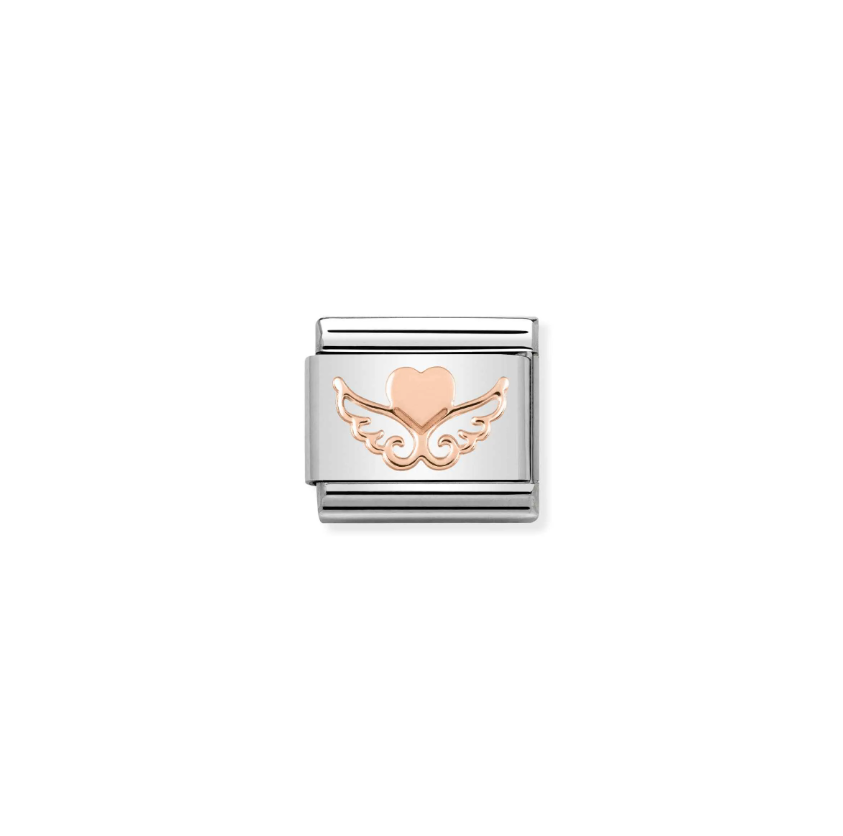 Nomination Heart with Wings 9ct Gold and Stainless Steel Composable Charm