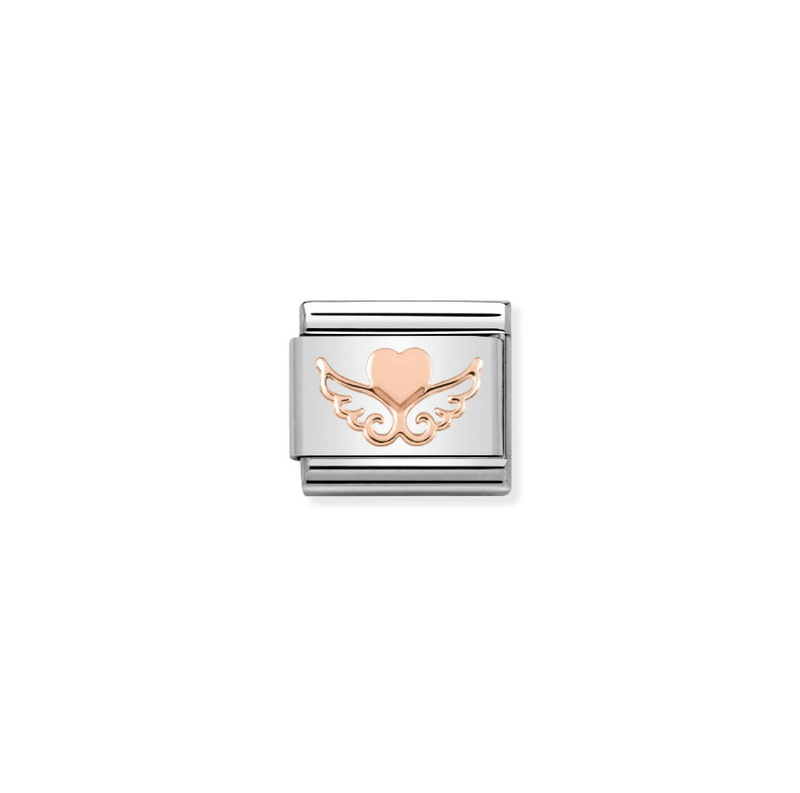 Nomination Heart with Wings 9ct Gold and Stainless Steel Composable Charm