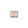 Nomination Diamond Cut Heart 9ct Gold and Stainless Steel Composable Charm