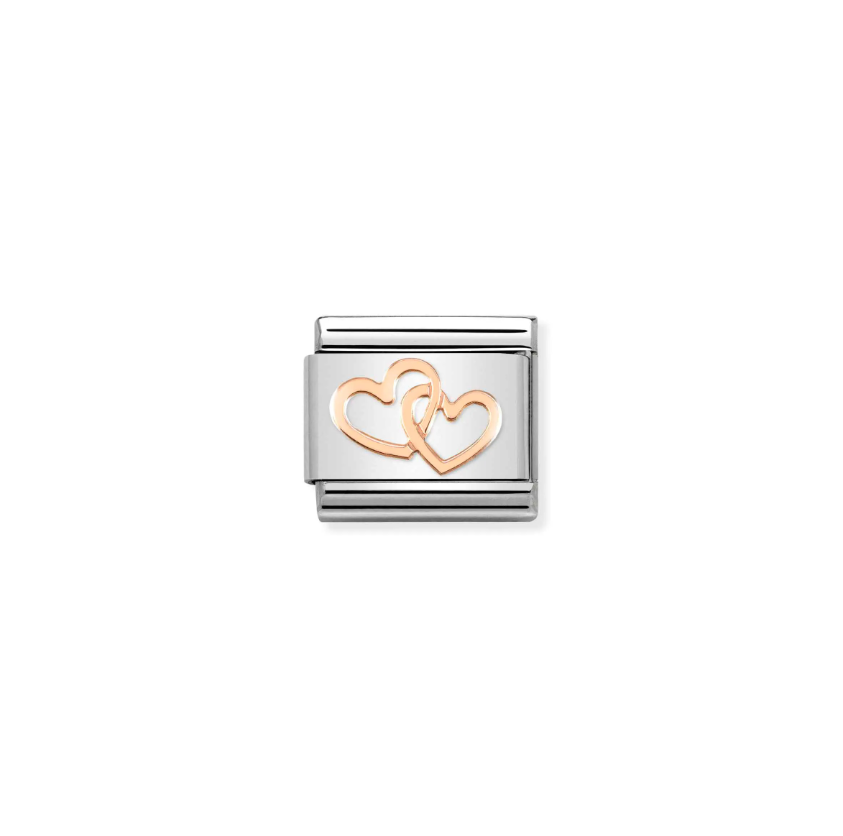 Nomination Hearts Intertwined 9ct Gold and Stainless Steel Composable Charm