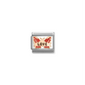 Nomination Red Butterfly Love 9ct Gold and Stainless Steel Composable Charm