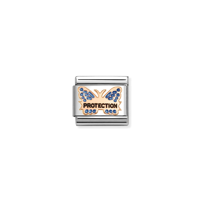 Nomination Blue Butterfly Protection 9ct Gold and Stainless Steel Composable Charm