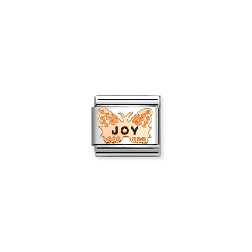 Nomination Orange Butterfly Joy 9ct Gold and Stainless Steel Composable Charm