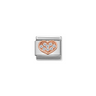 Nomination Heart with CZ 9ct Gold and Stainless Steel Composable Charm