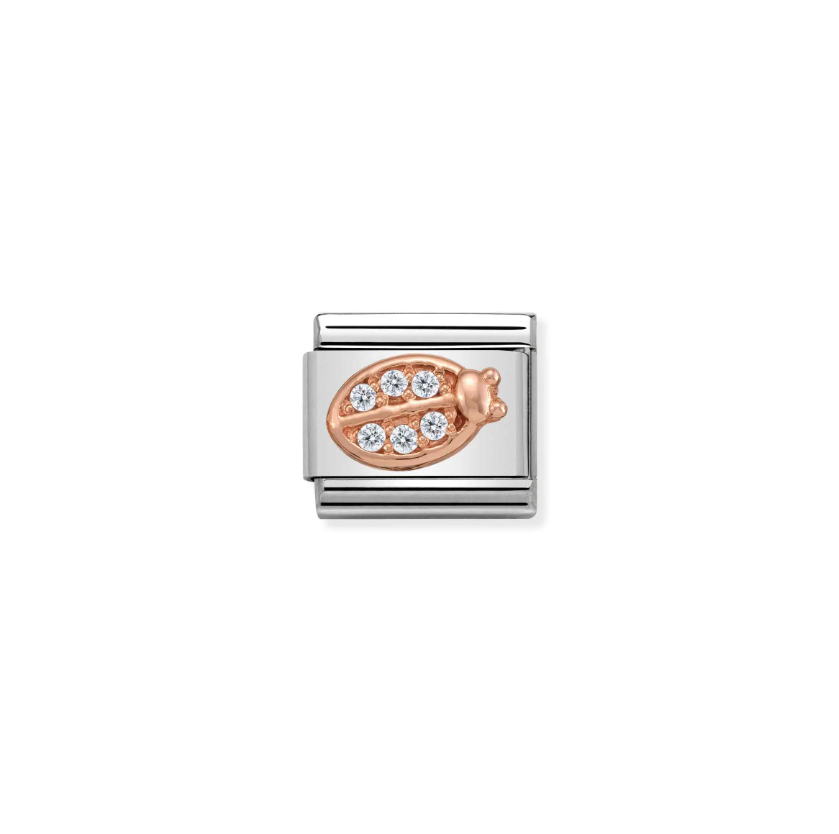 Nomination Ladybird with CZ 9ct Gold and Stainless Steel Composable Charm
