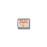 Nomination Mum Heart with CZ 9ct Gold and Stainless Steel Composable Charm