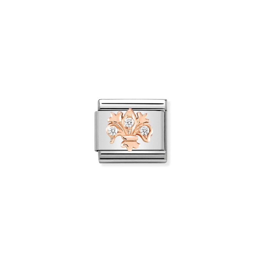 Nomination Lily with CZ 9ct Gold and Stainless Steel Composable Charm