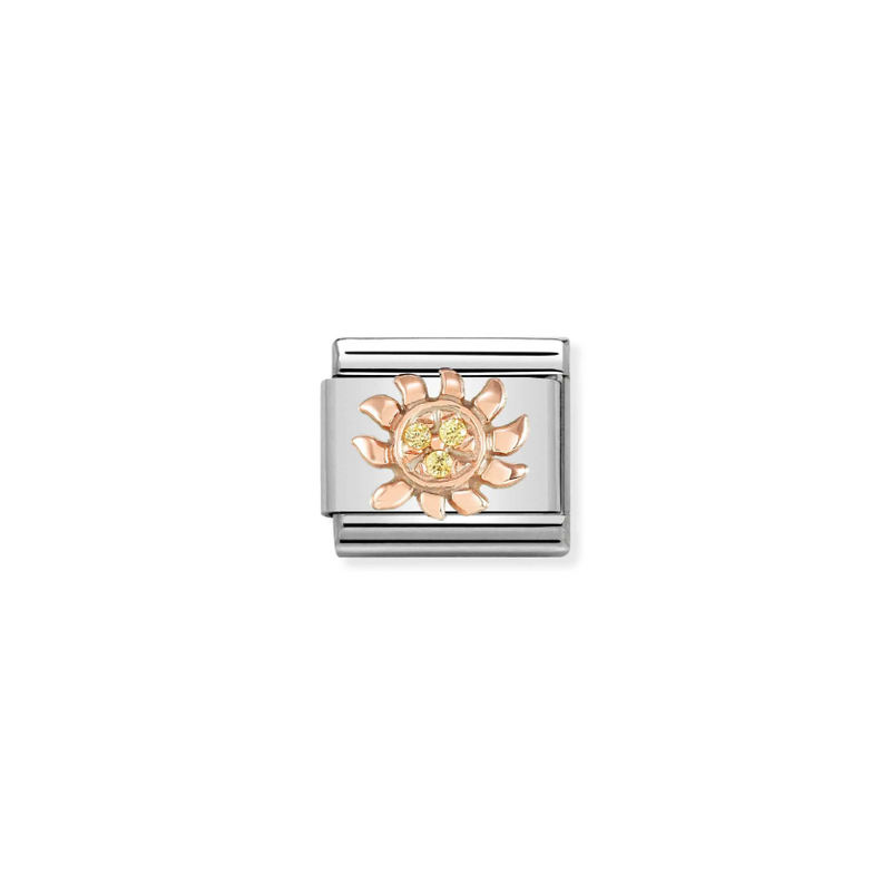 Nomination Sun with CZ 9ct Gold and Stainless Steel Composable Charm