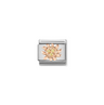 Nomination Sun with CZ 9ct Gold and Stainless Steel Composable Charm