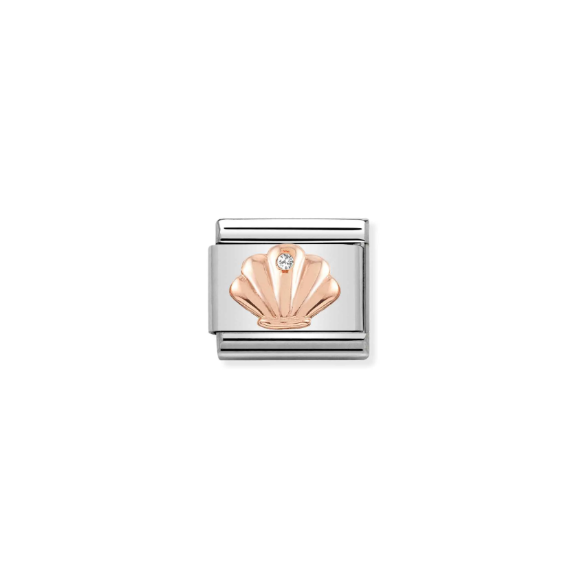 Nomination Shell with CZ 9ct Gold and Stainless Steel Composable Charm