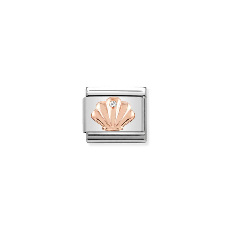 Nomination Shell with CZ 9ct Gold and Stainless Steel Composable Charm