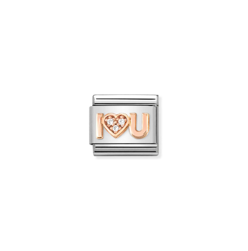 Nomination 'I Heart U' 9ct Gold and Stainless Steel Composable Charm