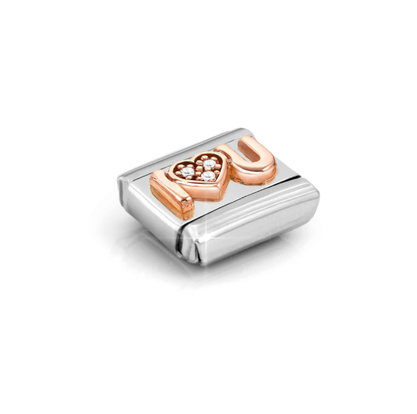 Nomination 'I Heart U' 9ct Gold and Stainless Steel Composable Charm