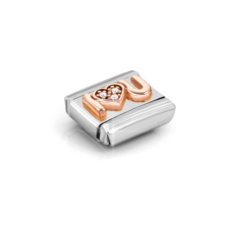 Nomination 'I Heart U' 9ct Gold and Stainless Steel Composable Charm