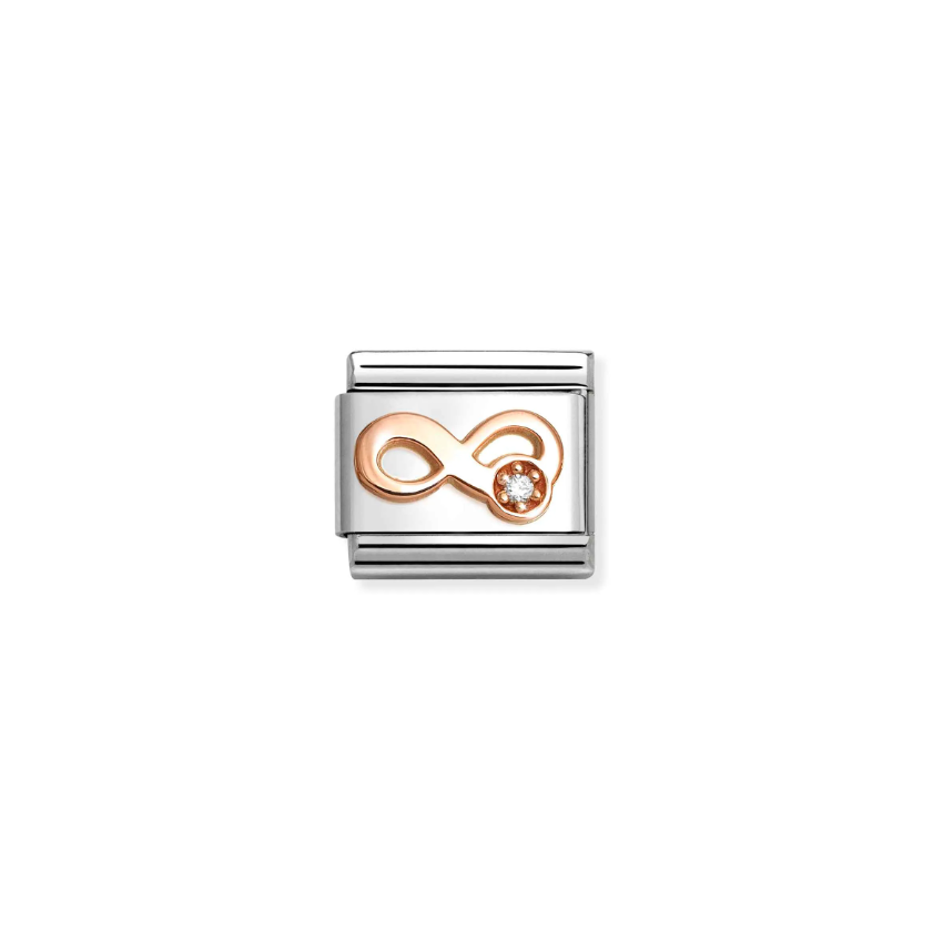 Nomination Infinity with CZ 9ct Gold and Stainless Steel Composable Charm