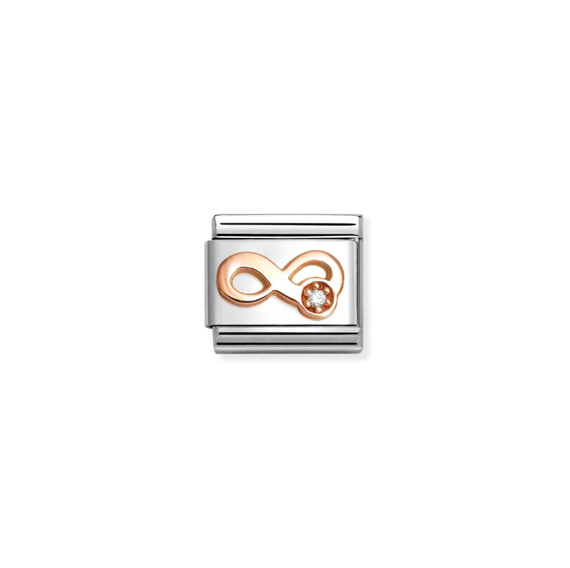 Nomination Infinity with CZ 9ct Gold and Stainless Steel Composable Charm