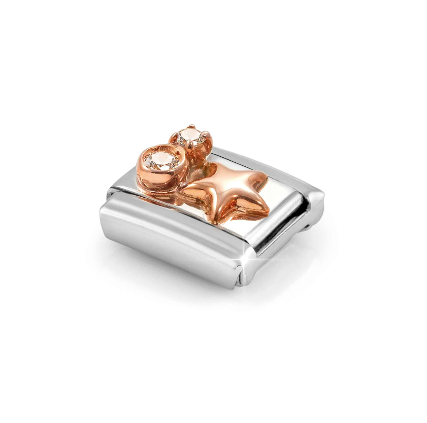 Nomination Star with CZs 9ct Gold and Stainless Steel Composable Charm