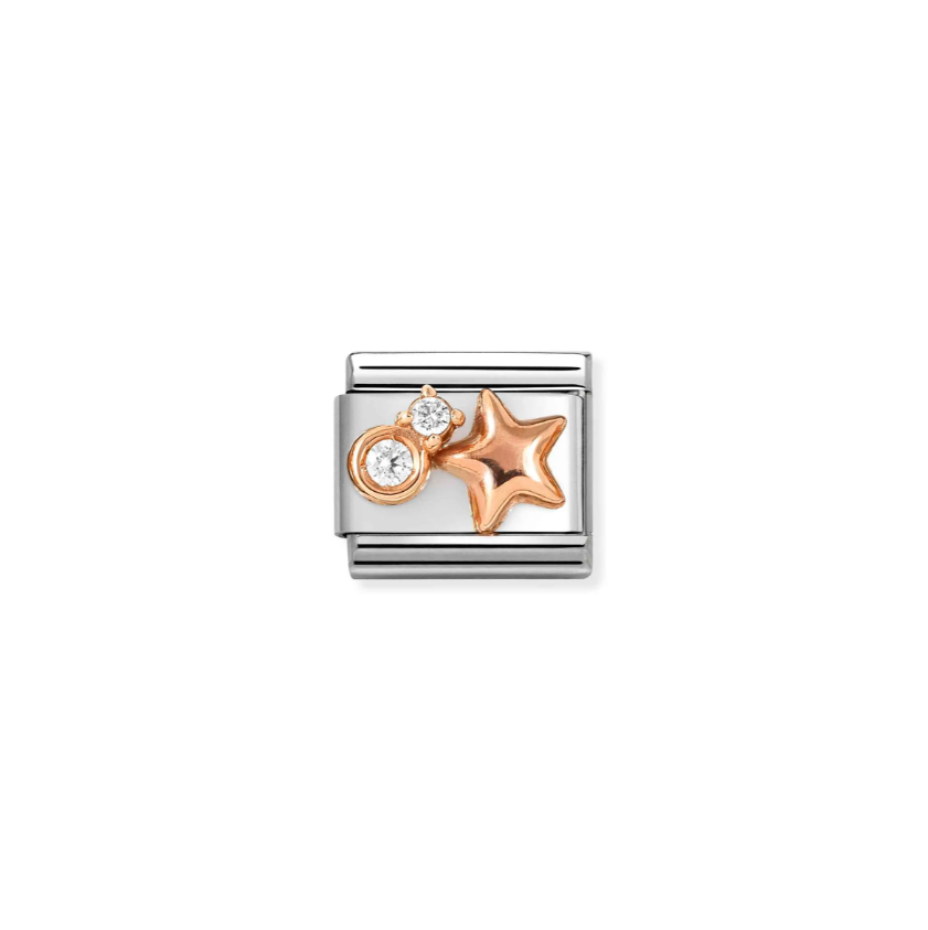 Nomination Star with CZs 9ct Gold and Stainless Steel Composable Charm