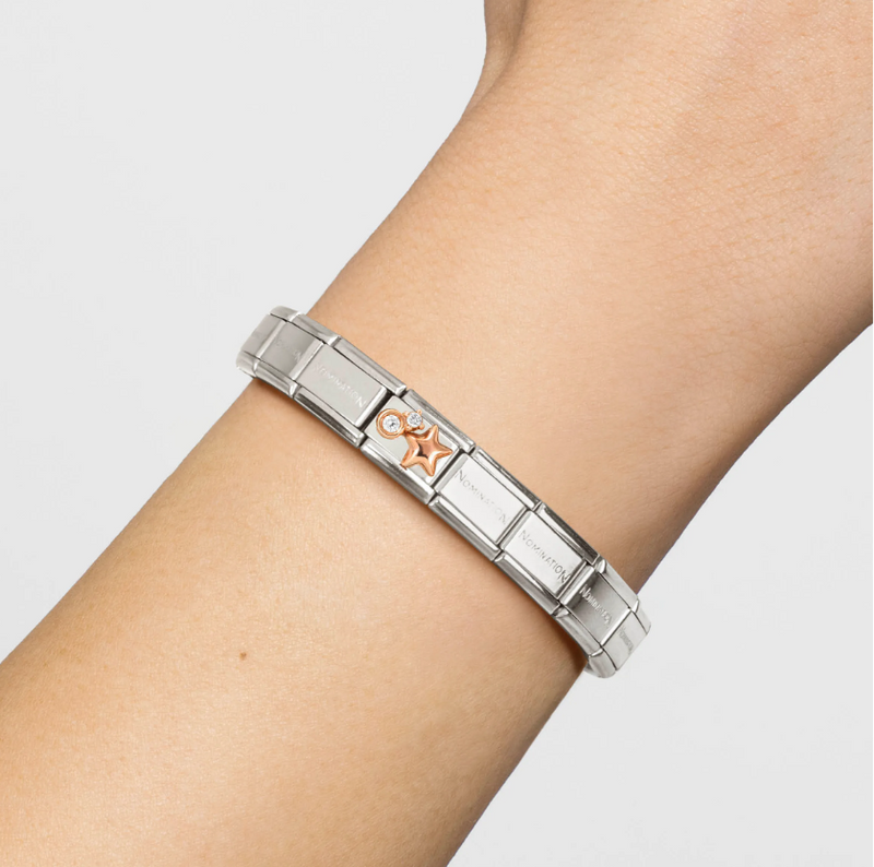 Nomination Star with CZs 9ct Gold and Stainless Steel Composable Charm