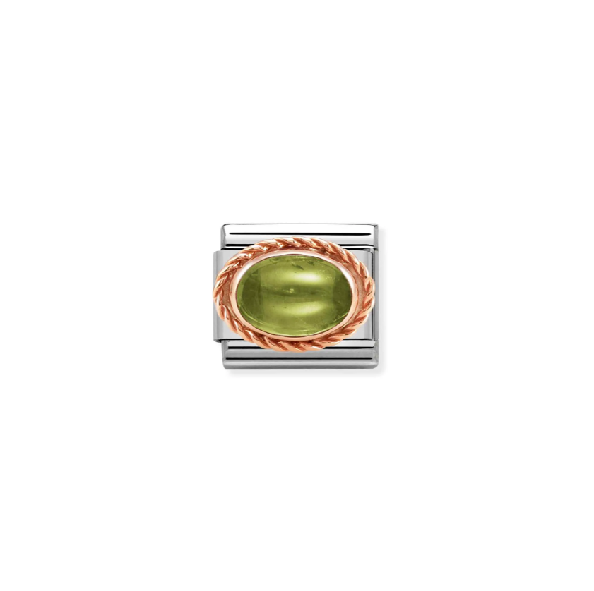 Nomination Peridot 9ct Gold and Stainless Steel Composable Charm