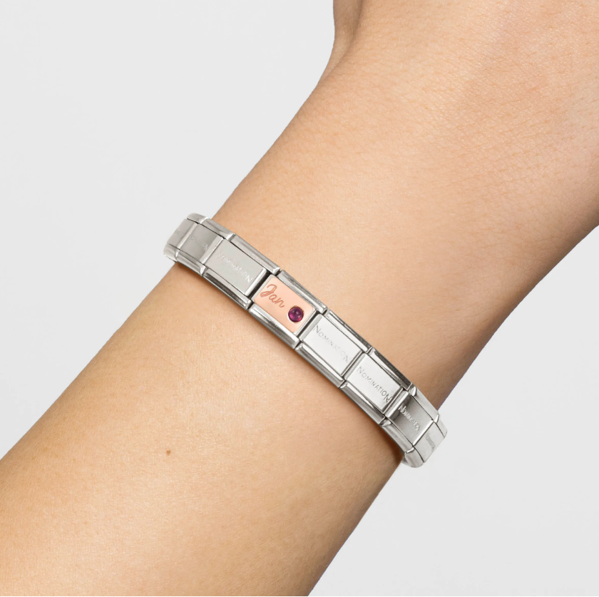Nomination January Garnet 9ct Gold and Stainless Steel Composable Charm