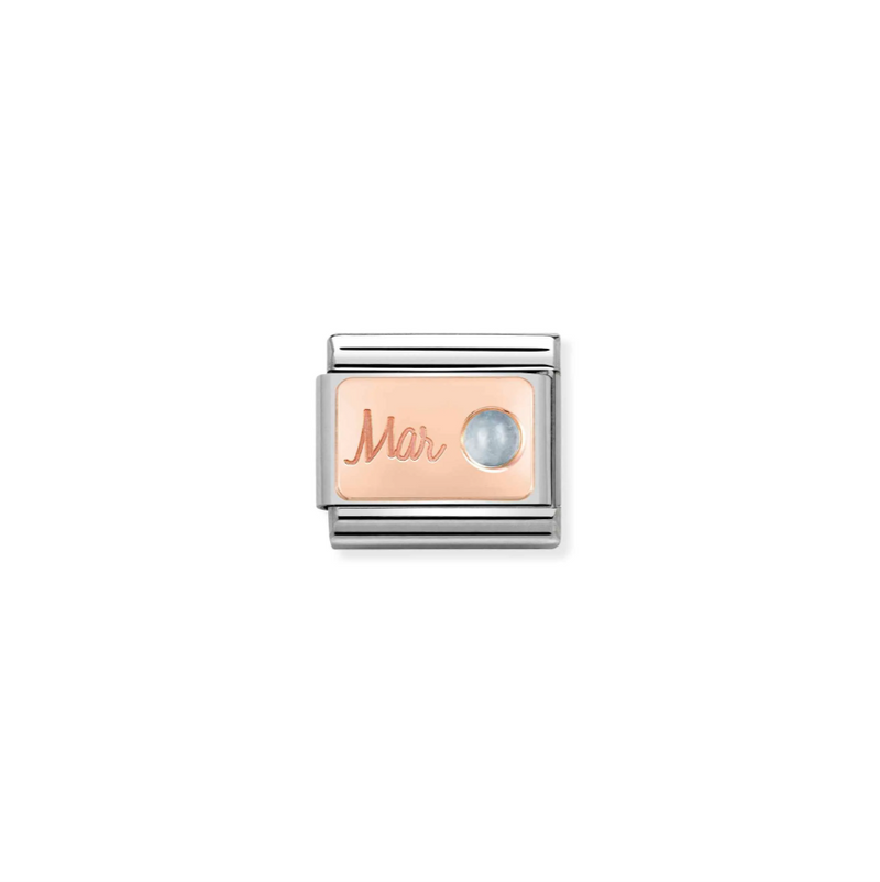 Nomination March Aquamarine 9ct Gold and Stainless Steel Composable Charm