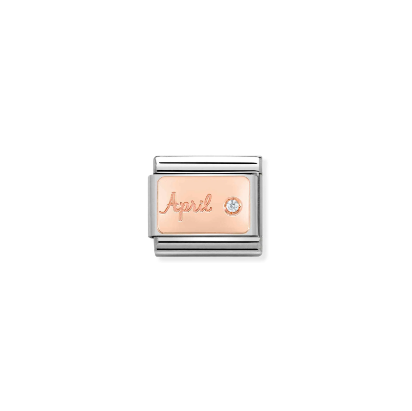 Nomination April Diamond 9ct Gold and Stainless Steel Composable Charm