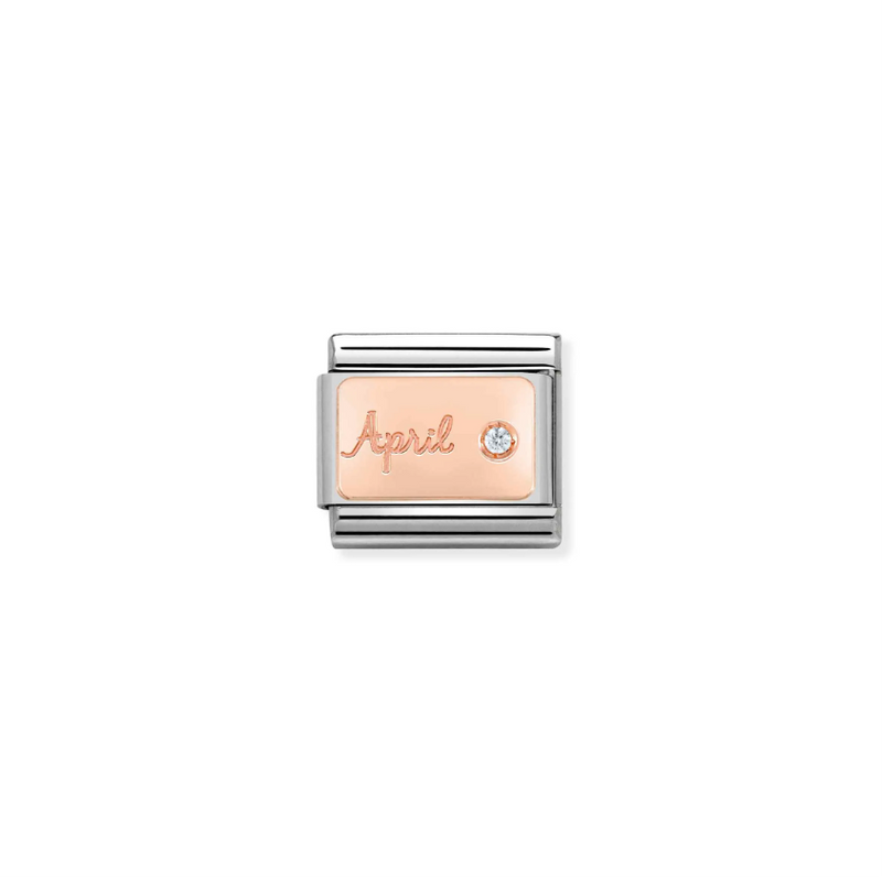 Nomination April Diamond 9ct Gold and Stainless Steel Composable Charm
