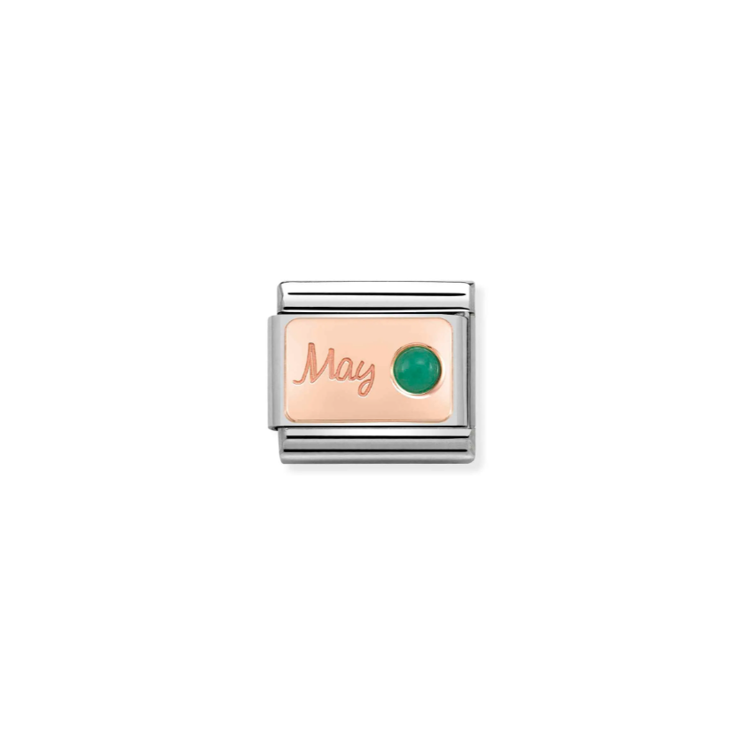 Nomination May Emerald 9ct Gold and Stainless Steel Composable Charm