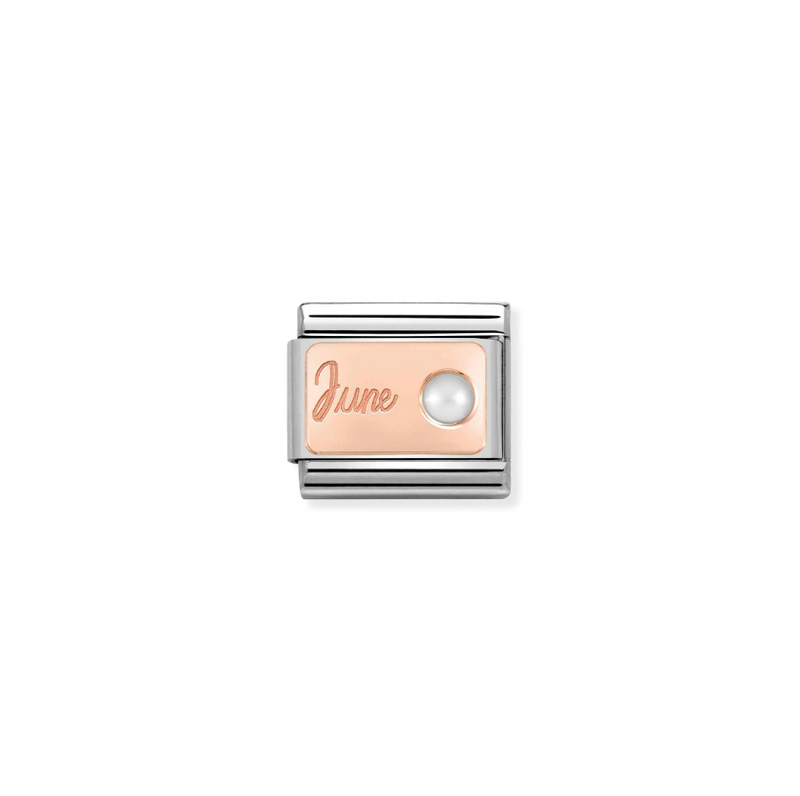 Nomination June Pearl 9ct Gold and Stainless Steel Composable Charm