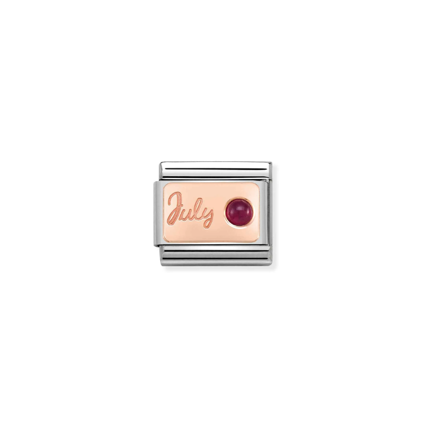 Nomination July Ruby 9ct Gold and Stainless Steel Composable Charm