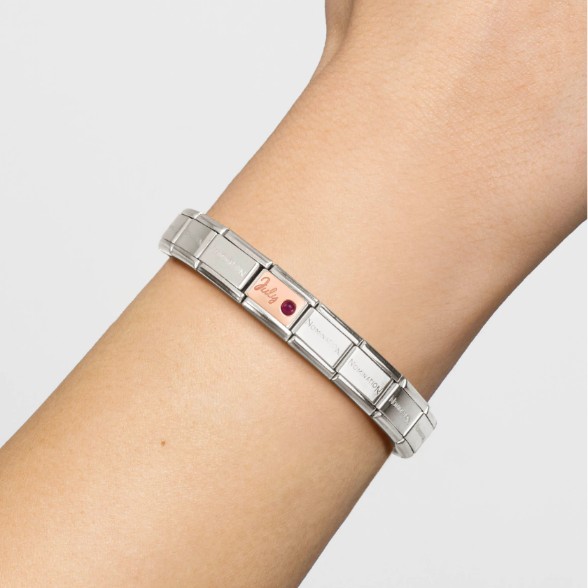 Nomination July Ruby 9ct Gold and Stainless Steel Composable Charm