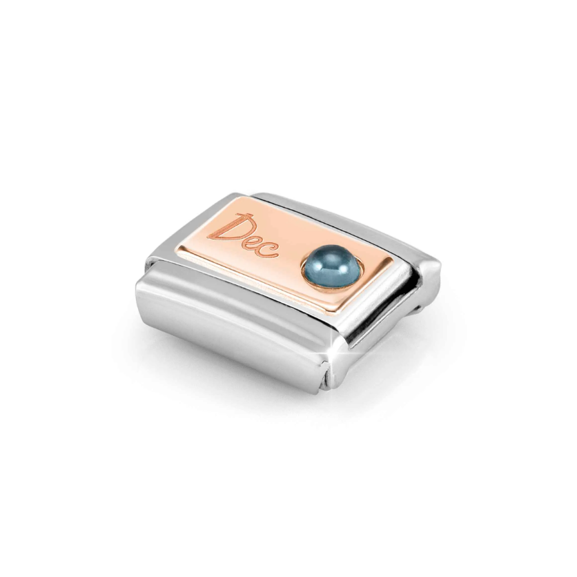 Nomination December Blue Topaz 9ct Gold and Stainless Steel Composable Charm
