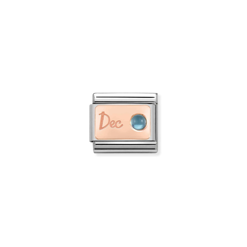 Nomination December Blue Topaz 9ct Gold and Stainless Steel Composable Charm