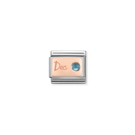 Nomination December Blue Topaz 9ct Gold and Stainless Steel Composable Charm