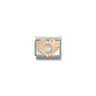 Nomination White Opal Heart 9ct Gold and Stainless Steel Composable Charm
