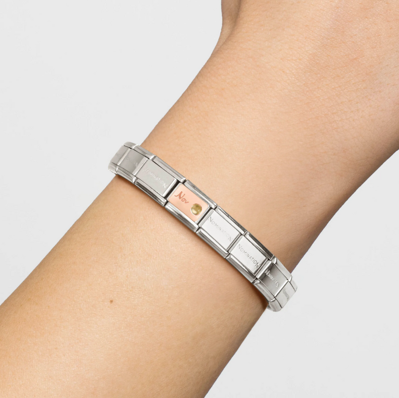 Nomination November Citrine 9ct Gold and Stainless Steel Composable Charm