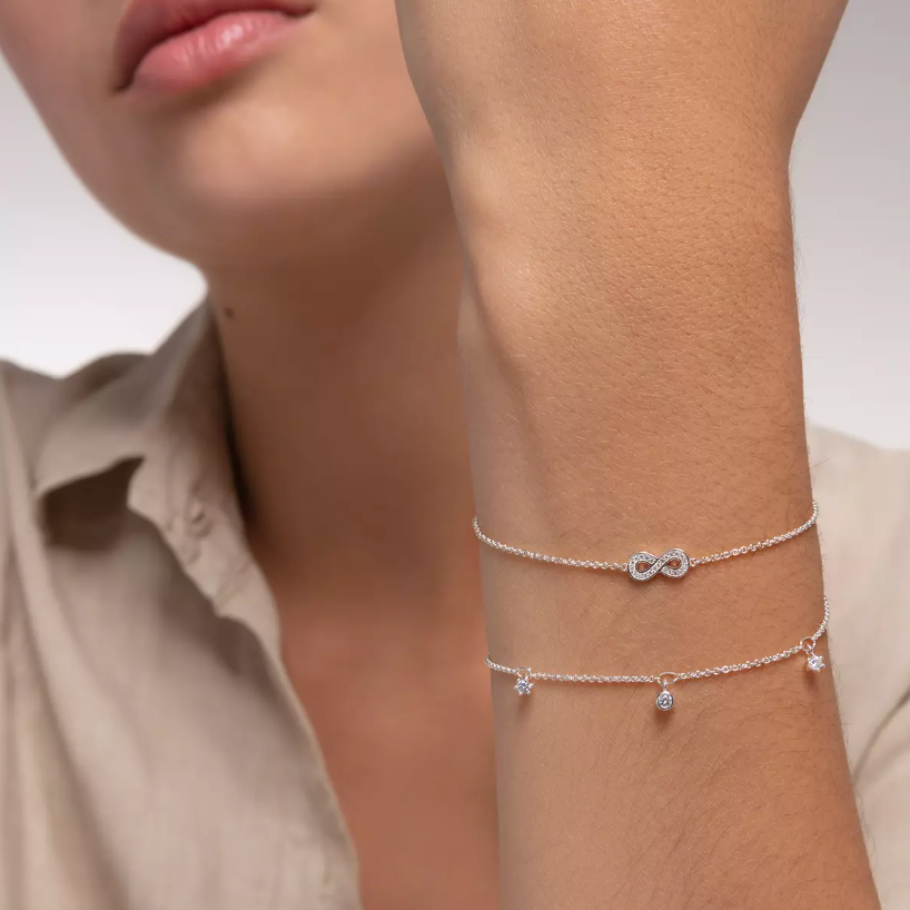 Thomas Sabo Sterling Silver CZ Infinity Bracelet