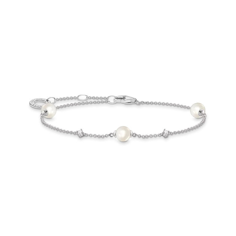 Thomas Sabo Sterling Silver Pearl and CZ Bracelet