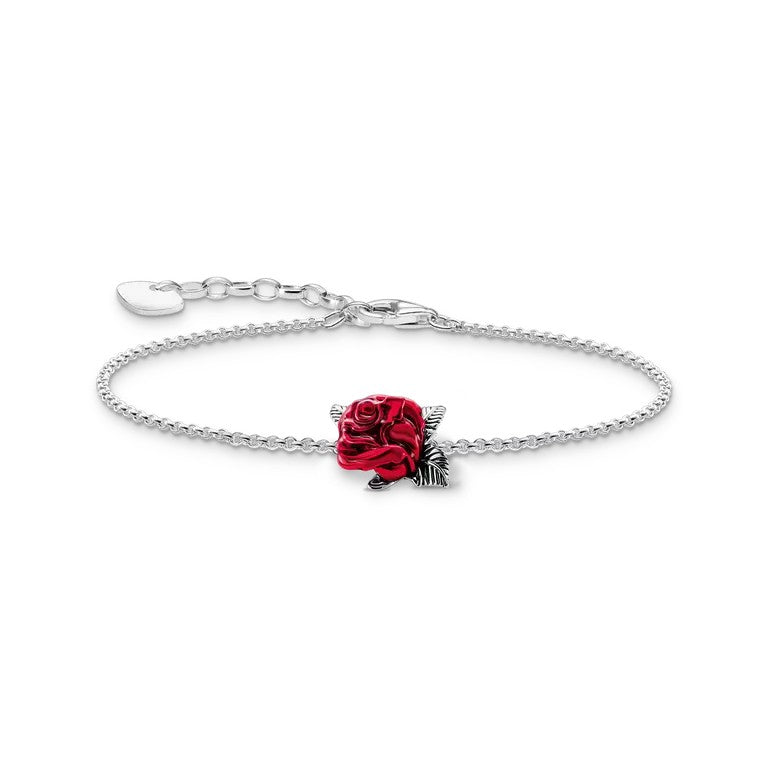 Thomas Sabo Sterling Silver Enamel Rose Romance Bracelet