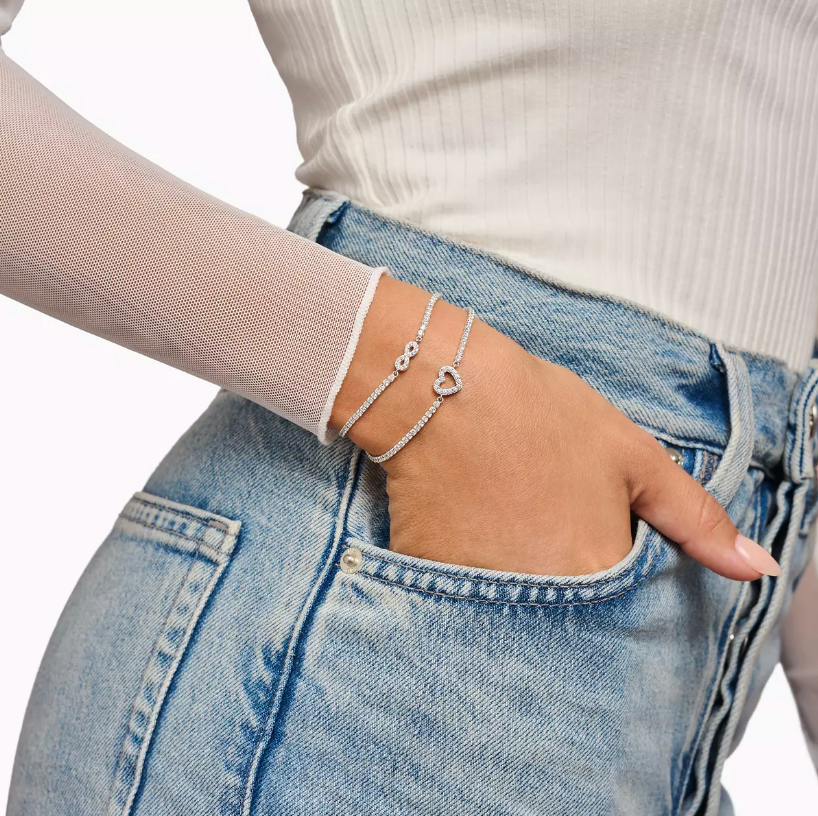 Thomas Sabo Sterling Silver White CZ Infinity Tennis Bracelet