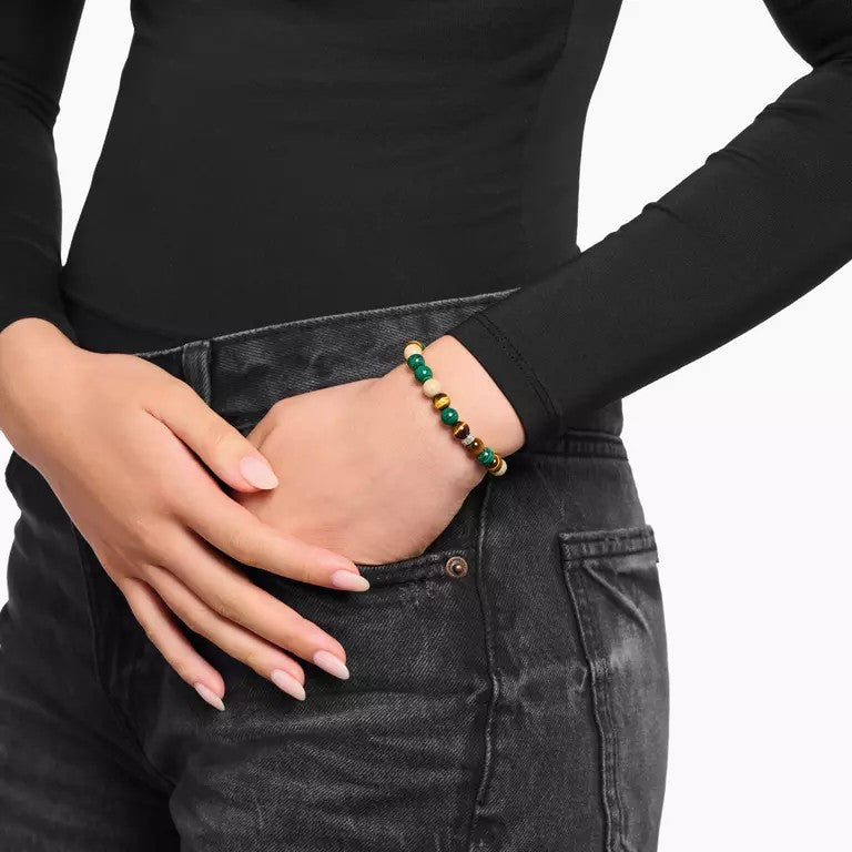 Thomas Sabo Sterling Silver, Malachite, Daisy Jasper, Tiger's Eye Bracelet