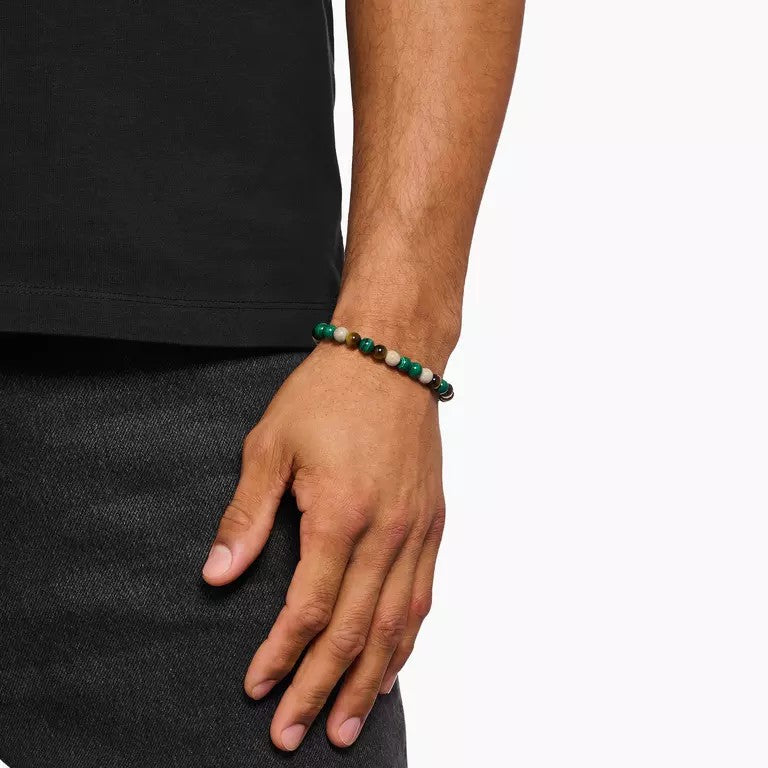 Thomas Sabo Sterling Silver, Malachite, Daisy Jasper, Tiger's Eye Bracelet