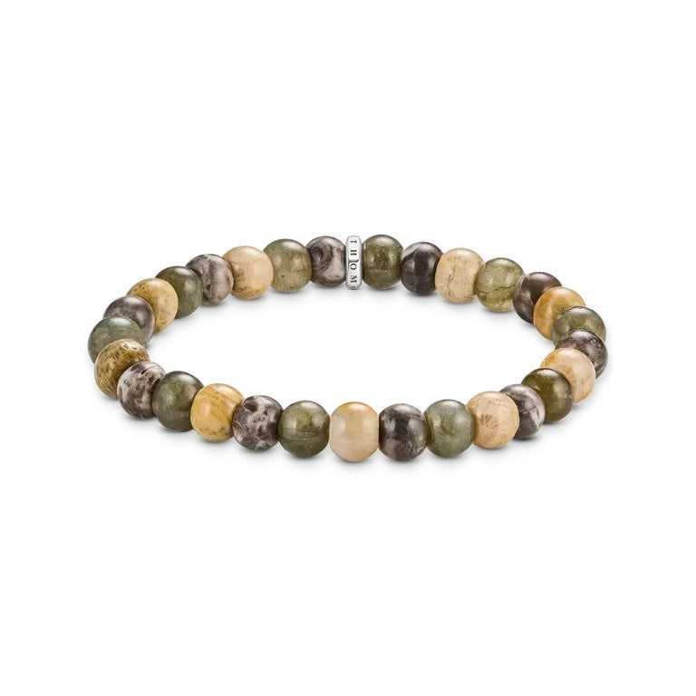 Thomas Sabo Sterling Silver, Labradorite and Crocodile Jasper Bracelet
