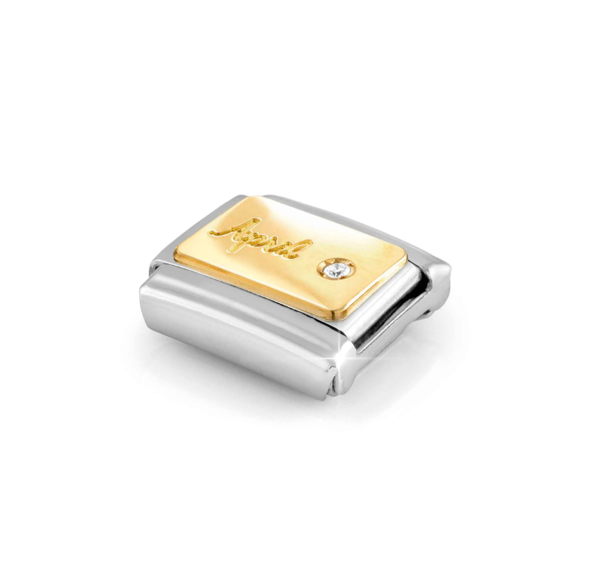 Nomination April Diamond 18ct Gold and Stainless Steel Composable Charm