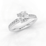 Anemone Round Cut Diamond Accent Ring