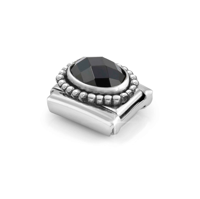 Nomination Black CZ Oval Sterling Silver and Stainless Steel Composable Charm